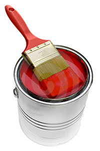 Graphic Design - Red paint brush on top of a can of red paint representing graphic design services from WSI.