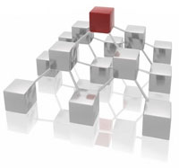 Web Hosting - Server Hosting - Email Hosting - Image of blocks representing hosting and networking design.